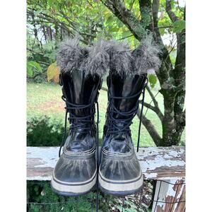 Sorel Joan of Arctic Winter Boots Waterproof Gray Leather size 8